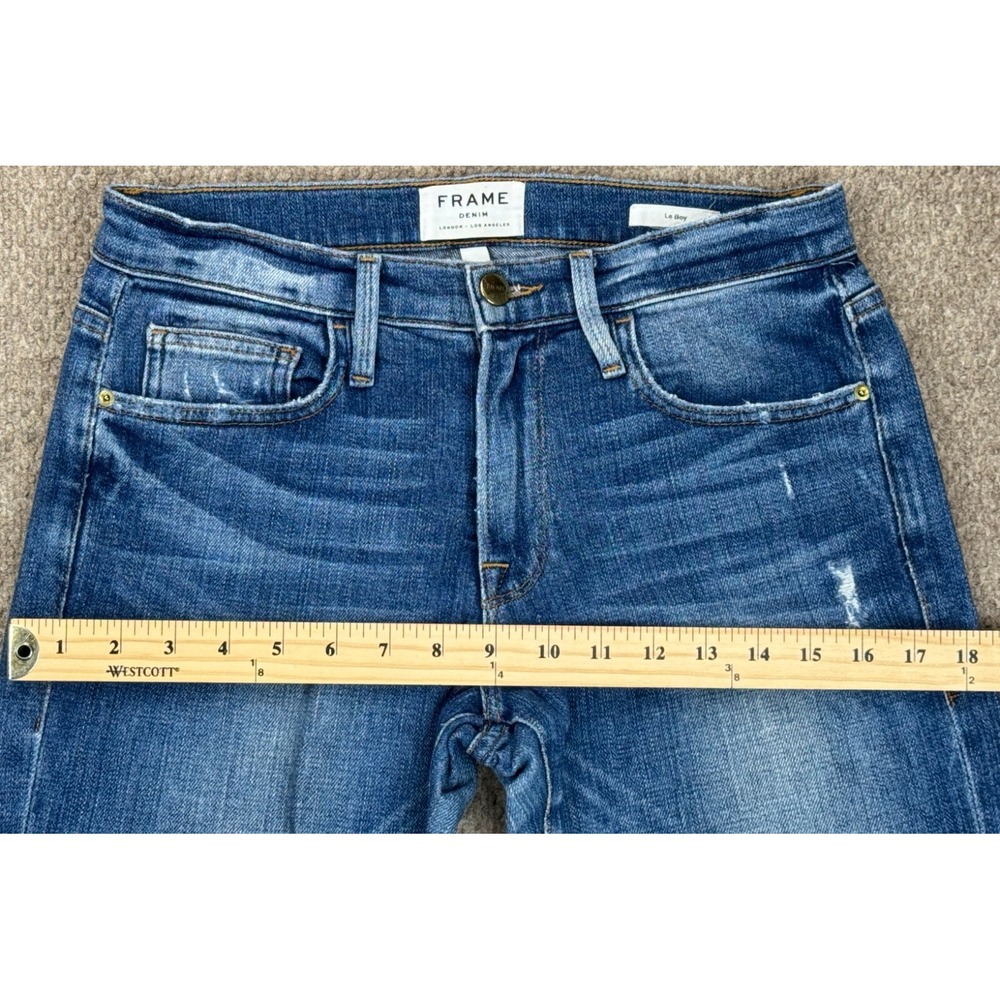 Frame Le Boy Women's 5 Pocket Distressed Zip Ankle Jeans Size 25 - Picture 11 of 16